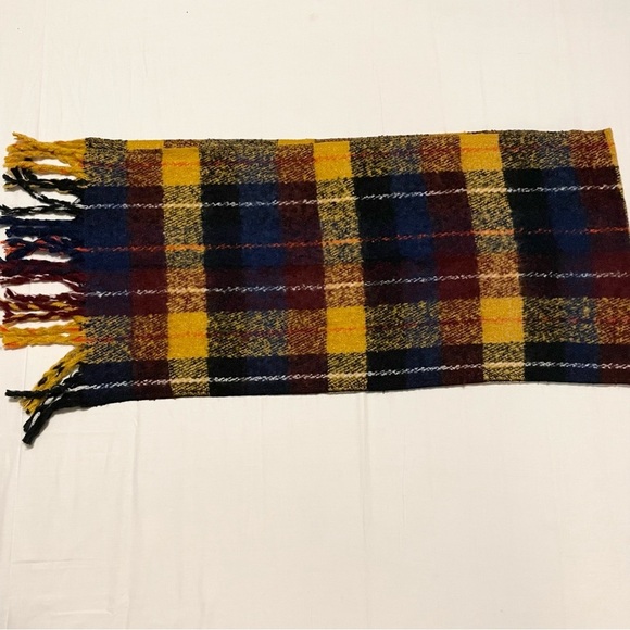 Plaid Fringe Scarf 78” x 19” - Picture 5 of 9